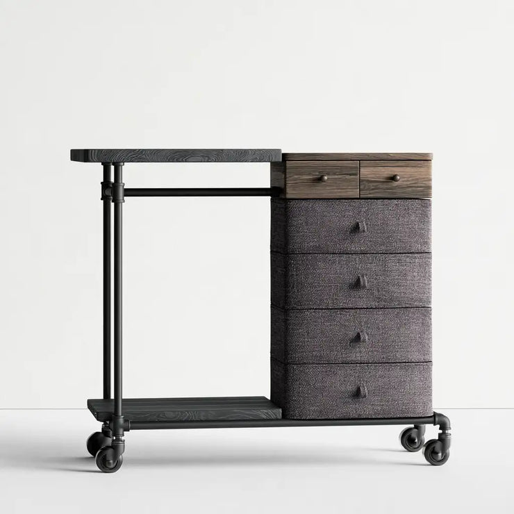Mobile con cassetti e ripiani nero e grigio, arredamento contemporaneo RainsoakedRedwood per la casa