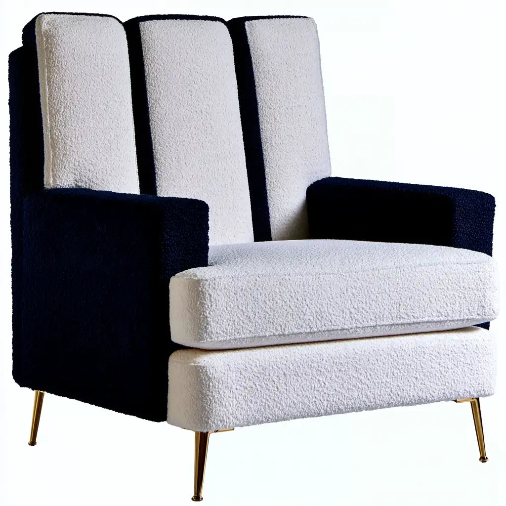 Poltrona compatta blu Rainsoakedredwood, seduta elegante per la casa, arredamento moderno e confortevole.