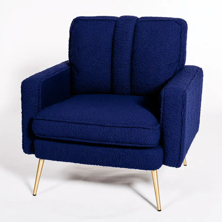 Poltrona blu di design semplice Rainsoakedredwood, seduta elegante per la casa, arredo moderno e confortevole.