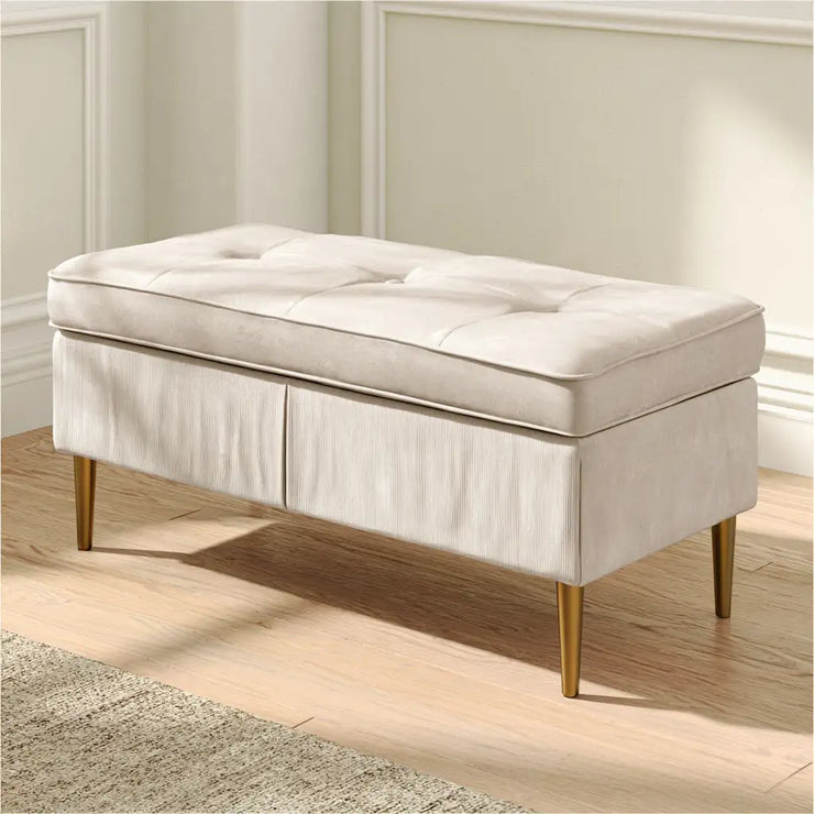 Pouf imbottito beige di stile moderno, seduta versatile per la casa, marca rainsoakedredwood, arredamento e sedute.
