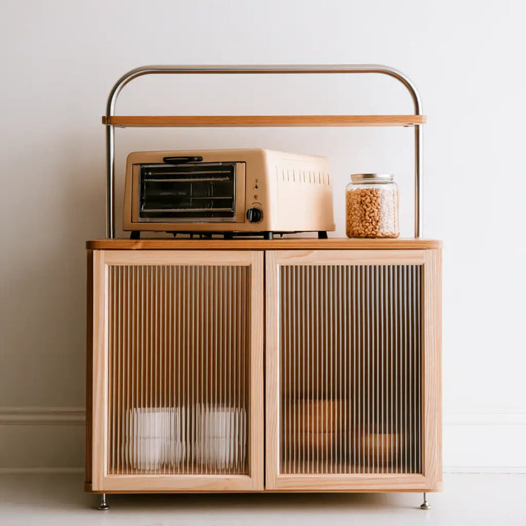 Contenitore mobile RainsoakedRedwood con ante marroni e nere, stile moderno, ideale per la casa, arredamento contenitore.